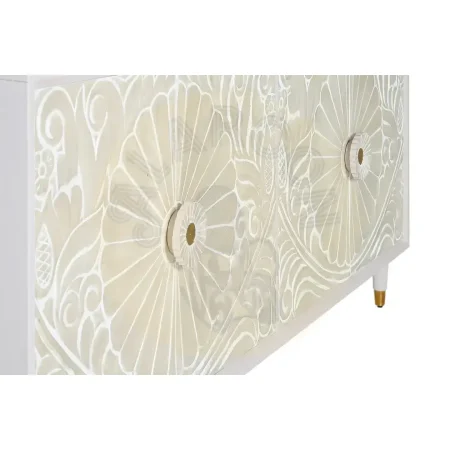 Aparador Bali 4 puertas en madera de mango maciza con puertas talladas a mano estilo artesanal 190x40x80cm - Giner y Colomer - 1083GYC - foto-secundaria-3