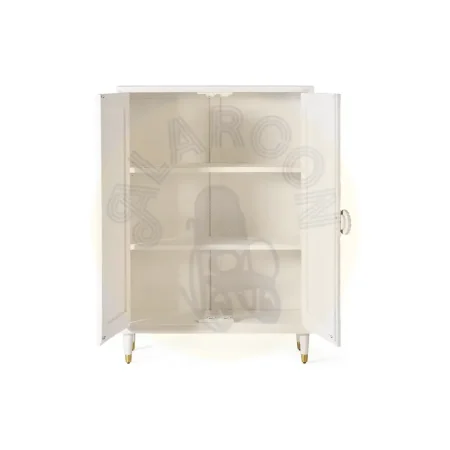 Armario Bali 2 puertas madera de mango con tallas a mano acabado natural 100x40x140cm - Giner y Colomer - 1084GYC - foto-secundaria-2
