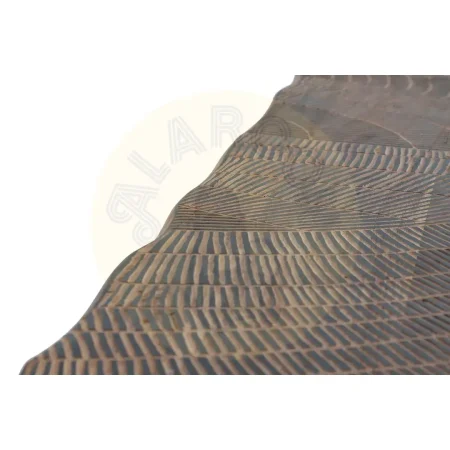 Mesa de comedor Yakarta rústica de madera de acacia y base metálica tapa tallada a mano 180x90x76cm - Giner y Colomer - 1095GYC - foto-secundaria-2