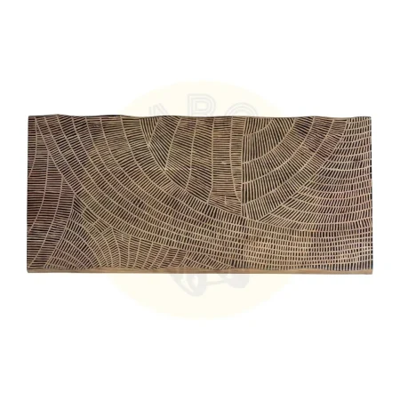 Mesa de comedor Yakarta rústica de madera de acacia y base metálica tapa tallada a mano 180x90x76cm - Giner y Colomer - 1095GYC - foto-secundaria-5