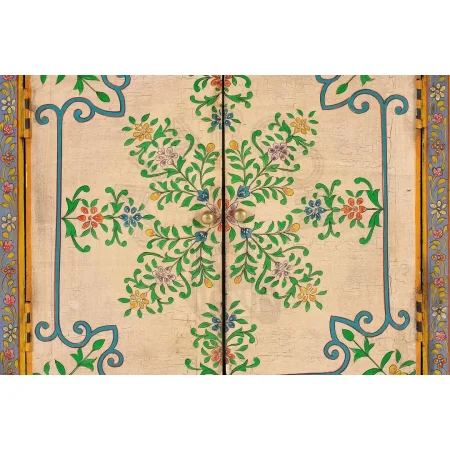 Mueble auxiliar Cairo en madera de mango 2 puertas pintado a mano multicolor compacto y único 65x33x77cm - Giner y Colomer - 1143GYC - foto-secundaria-5