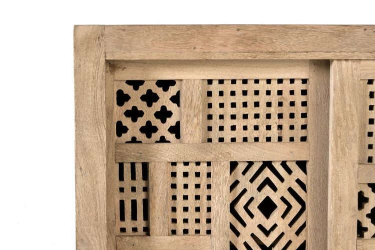 CONSOLA 2 PUERTAS CORREDERAS EN MADERA DE MANGO Y BASE DE METAL, CON ESTANTE INTERIOR GINER Y COLOMER