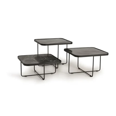Set de 3 mesas auxiliares cuadradas Faro mármol y metal diseño modular Grande60cm.mediana60cm.pequeña60cmxGrande60cm.mediana60cm.pequeña60cmxGrande48cm.mediana38cm.pequeña28cm Grande 60. mediana 60. pequeña 60xGrande 60. mediana 60. pequeña 60xGrande 48. mediana 38. pequeña 28cm - Giner y Colomer - 1243GYC - foto-blanco