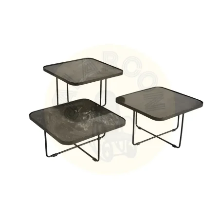 Set de 3 mesas auxiliares cuadradas Faro mármol y metal diseño modular Grande60cm.mediana60cm.pequeña60cmxGrande60cm.mediana60cm.pequeña60cmxGrande48cm.mediana38cm.pequeña28cm Grande 60. mediana 60. pequeña 60xGrande 60. mediana 60. pequeña 60xGrande 48. mediana 38. pequeña 28cm - Giner y Colomer - 1243GYC - foto-secundaria-1