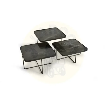 Set de 3 mesas auxiliares cuadradas Faro mármol y metal diseño modular Grande60cm.mediana60cm.pequeña60cmxGrande60cm.mediana60cm.pequeña60cmxGrande48cm.mediana38cm.pequeña28cm Grande 60. mediana 60. pequeña 60xGrande 60. mediana 60. pequeña 60xGrande 48. mediana 38. pequeña 28cm - Giner y Colomer - 1243GYC - foto-secundaria-2