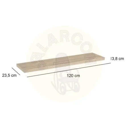Estante MDF hueco laminado con PVC en roble claro capacidad 10 kg 120x24x4cm - Ixia - 135110IX - foto-secundaria-2