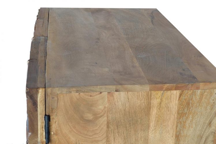 APARADOR 2 PUERTAS EN MADERA DE MANGO, CON LOS DETALLES DE LAS PUERTAS DE MADERA AUTENTICA RECUPERADA, EXPUESTO A VARIACIONES DE DISEÑO GINER Y COLOMER