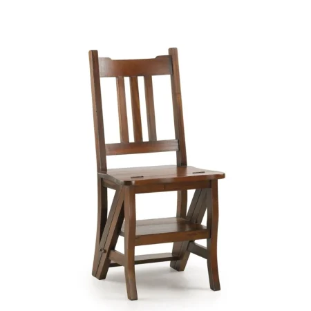 Silla escalera convertible de caoba artesanal 45x38x90cm - Moycor - 14033MYC - foto-blanco