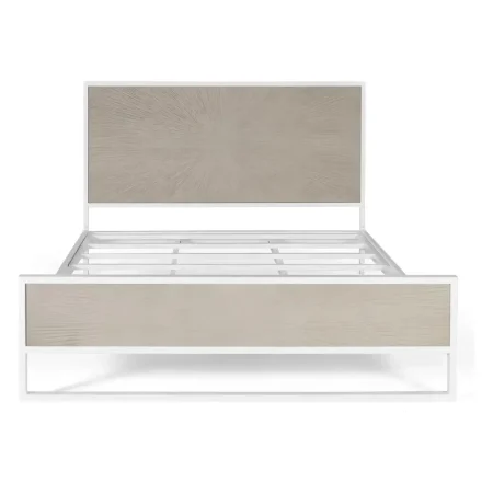 Cama Atalanti metal y resina acabado blanco y beige diseño contemporáneo robusta y duradera 150x200x110cm - Giner y Colomer - 1418GYC - foto-blanco