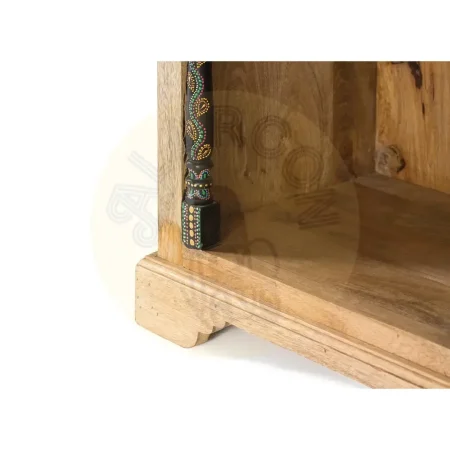 Mueble auxiliar Zyra en madera de mango acabado artesanal 4 cajones multicolor con detalles pintados a mano 90x35x79cm - Giner y Colomer - 1447GYC - foto-secundaria-5