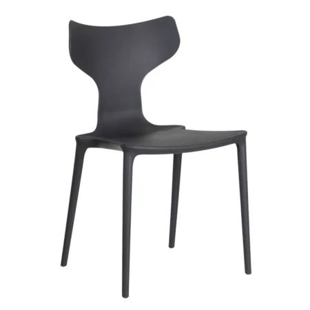 Silla apilable de polipropileno gris oscuro 47x41x83.50cm - Ixia - 152642IX - foto-blanco