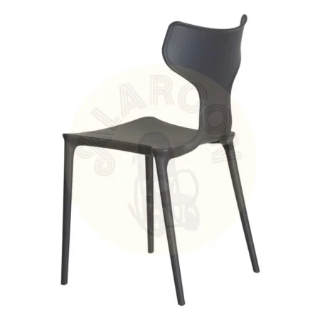 Silla apilable de polipropileno gris oscuro 47x41x83.50cm - Ixia - 152642IX - foto-secundaria-2