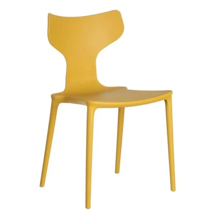 Silla apilable amarilla de polipropileno 47x41x83.50cm - Ixia - 152644IX - foto-blanco