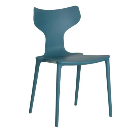Silla apilable azul de polipropileno 47x41x83.50cm - Ixia - 152646IX - foto-blanco