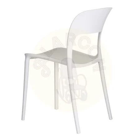 Silla apilable blanca de polipropileno 43x43x83.20cm - Ixia - 152647IX - foto-secundaria-2