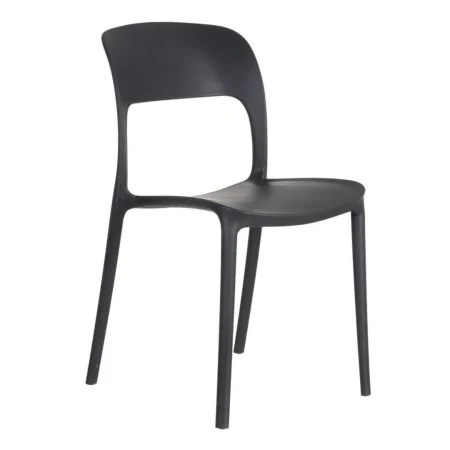 Silla apilable de polipropileno gris oscuro 43x43x83.20cm - Ixia - 152648IX - foto-blanco