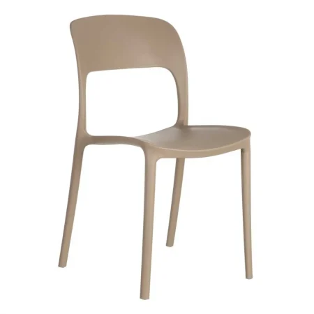 Silla apilable beige de polipropileno apta para exterior 43x43x83.20cm - Ixia - 152649IX - foto-blanco