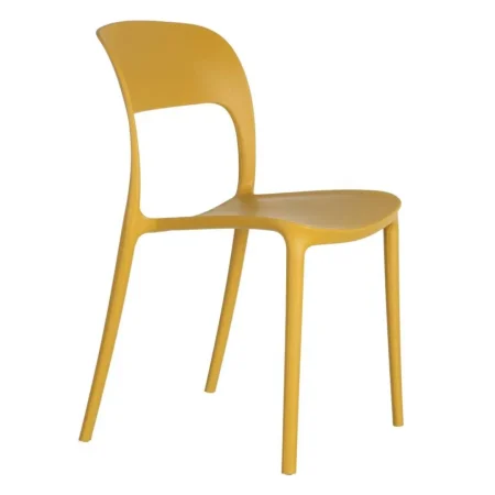 Silla apilable amarilla de polipropileno apta para exterior 43x43x83.20cm - Ixia - 152650IX - foto-blanco