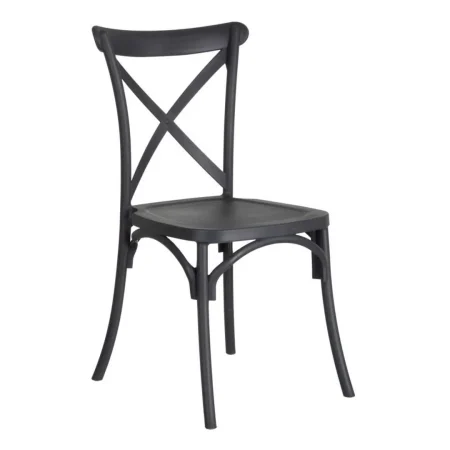 Silla apilable gris oscuro en polipropileno asiento 46cm homologada EN16139 48.50x43x91cm - Ixia - 152654IX - foto-blanco