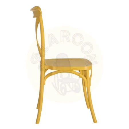 Silla apilable amarilla de polipropileno apta para exterior 48.50x43x91cm - Ixia - 152656IX - foto-secundaria-1