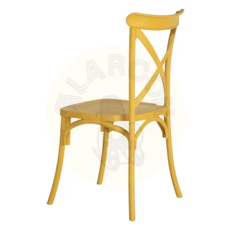 Silla apilable amarilla de polipropileno apta para exterior 48.50x43x91cm - Ixia - 152656IX - foto-secundaria-2