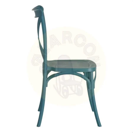 Silla apilable azul en polipropileno apta para exterior certificada EN16139 altura del asiento 46cm 48.50x43x91cm - Ixia - 152658IX - foto-secundaria-1