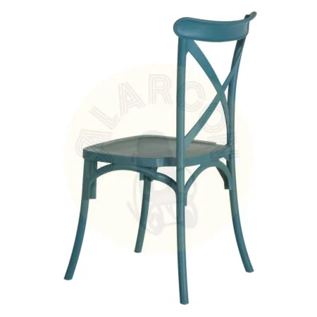 Silla apilable azul en polipropileno apta para exterior certificada EN16139 altura del asiento 46cm 48.50x43x91cm - Ixia - 152658IX - foto-secundaria-2
