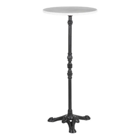 Mesa alta en metal y mármol blanco y negro 50x50x110cm - Ixia - 153032IX - foto-blanco