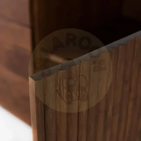 Aparador Ludhiana madera de acacia y metal color cerezo 2 puertas 3 cajones acabado natural nudos y vetas estilo contemporáneo industrial 180x48x75cm - Giner y Colomer - 1598GYC - foto-secundaria-6