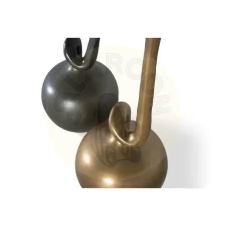 Set de 2 jarrones Padova en aluminio acabado dorado y negro diseño contemporáneo/ Grande 20. pequeño 20xGrande 20. pequeño 20xGrande 78. pequeño 68cm - Giner y Colomer - 1617GYC - foto-secundaria-1