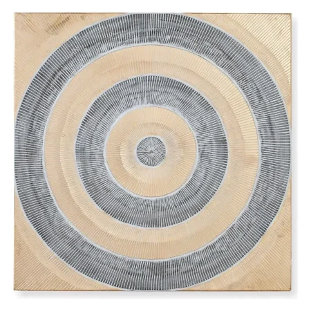 Cabecero y panel decorativo Lunara acabado dorado y marrón oscuro artesanal 120x3x120cm - Giner y Colomer - 17291GYC - foto-blanco