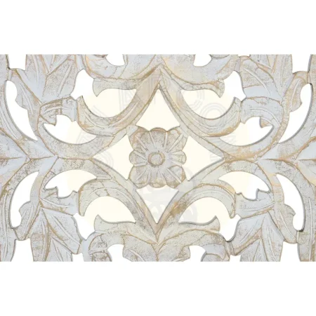 Cabecero Nura estilo étnico tallado en MDF acabado blanco envejecido con reflejos dorados 165x3.5x80cm - Giner y Colomer - 17321GYC - foto-secundaria-1