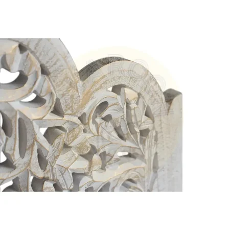 Cabecero Ubud tallado en MDF acabado blanco envejecido con reflejos dorados 100x3.5x80cm - Giner y Colomer - 17324GYC - foto-secundaria-1