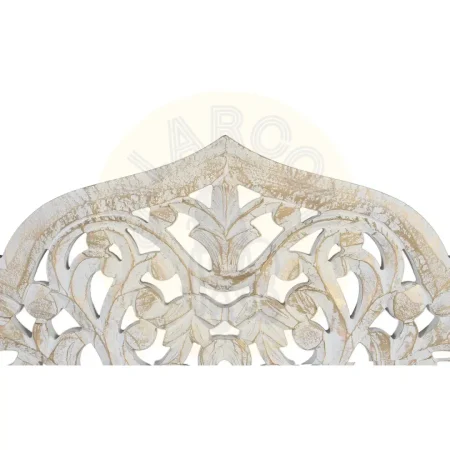 Cabecero Ubud tallado estilo étnico blanco envejecido con reflejos dorados 165x3.5x80cm - Giner y Colomer - 17325GYC - foto-secundaria-1