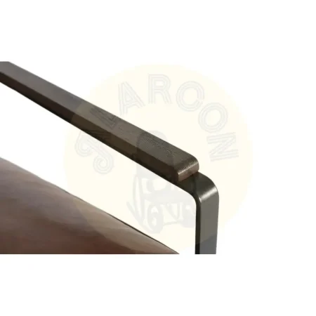 Sillón Serea estilo industrial contemporáneo tapizado en PU marrón envejecido estructura de hierro negra base trineo acolchado 70x80x86cm - Giner y Colomer - 2252GYC - foto-secundaria-5