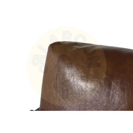 Sillón Serea estilo industrial contemporáneo tapizado en PU marrón envejecido estructura de hierro negra base trineo acolchado 70x80x86cm - Giner y Colomer - 2252GYC - foto-secundaria-6