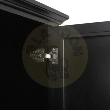 Armario Udaipur en madera de mango y palisandro tonos miel y negro 2 puertas cierre suave 3 estantes sistema antivuelco 95x40x175cm - Giner y Colomer - 2363GYC - foto-secundaria-4