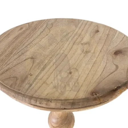 Mesa auxiliar Solstice redonda madera de mindi color natural estilo colonial acabado mate 50x50x65cm - Giner y Colomer - 2365GYC - foto-secundaria-1