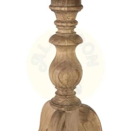 Mesa auxiliar Solstice redonda madera de mindi color natural estilo colonial acabado mate 50x50x65cm - Giner y Colomer - 2365GYC - foto-secundaria-2