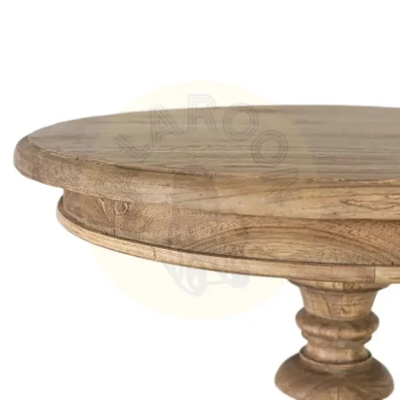 Mesa auxiliar Solstice redonda madera de mindi color natural estilo colonial acabado mate 50x50x65cm - Giner y Colomer - 2365GYC - foto-secundaria-3