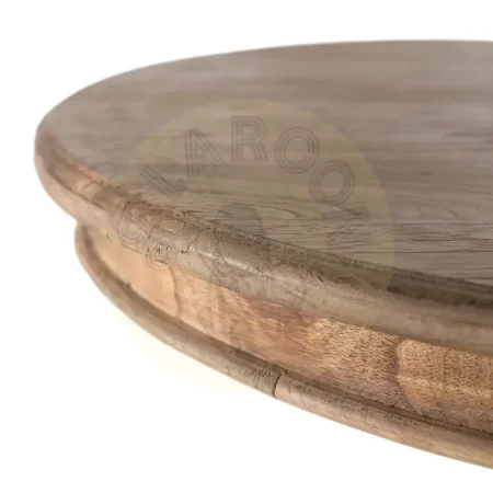 Mesa auxiliar Solstice redonda en madera de mindi color natural estilo colonial con acabado en barniz al agua mate versátil 70x70x77cm - Giner y Colomer - 2366GYC - foto-secundaria-2