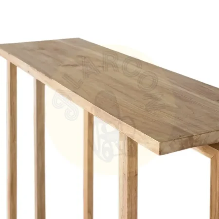 Consola Virelle en madera de mindi natural acabado mate diseño ligero ideal para recibidor 120x40x83cm - Giner y Colomer - 2367GYC - foto-secundaria-2