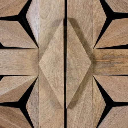 Armario Mysore en madera de mango estilo étnico con 4 puertas 6 estantes barra para colgar y sistema antivuelco vetas naturales 143x45x180cm - Giner y Colomer - 2373GYC - foto-secundaria-2