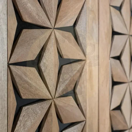 Armario Mysore en madera de mango estilo étnico con 4 puertas 6 estantes barra para colgar y sistema antivuelco vetas naturales 143x45x180cm - Giner y Colomer - 2373GYC - foto-secundaria-3