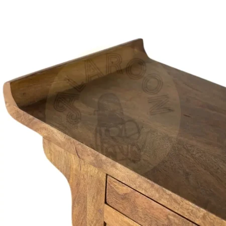 Aparador Saphir de madera de mango de estilo oriental color miel con 2 puertas 3 cajones y sistema antivuelco 120x32x94cm - Giner y Colomer - 2378GYC - foto-secundaria-1