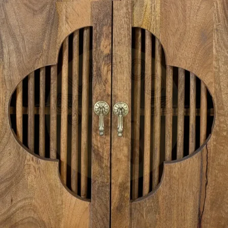 Aparador Saphir de madera de mango de estilo oriental color miel con 2 puertas 3 cajones y sistema antivuelco 120x32x94cm - Giner y Colomer - 2378GYC - foto-secundaria-3