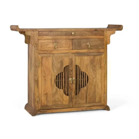 Aparador Saphir de madera de mango de estilo oriental color miel con 2 puertas 3 cajones y sistema antivuelco 120x32x94cm - Giner y Colomer - 2378GYC - foto-secundaria-7