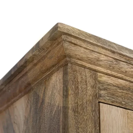 Armario Noreva madera de mango estilo étnico colonial acabado natural mate decoración multicolor dos puertas con estantes 92x40x180cm - Giner y Colomer - 2382GYC - foto-secundaria-4