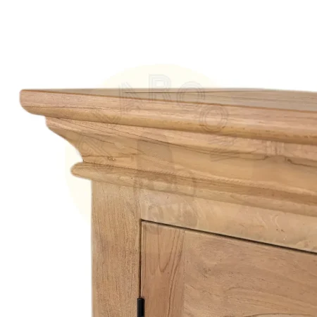 Aparador Pistoia en teca y cristal con 4 puertas y 4 estantes acabado natural 180x40x87cm - Giner y Colomer - 2394GYC - foto-secundaria-3