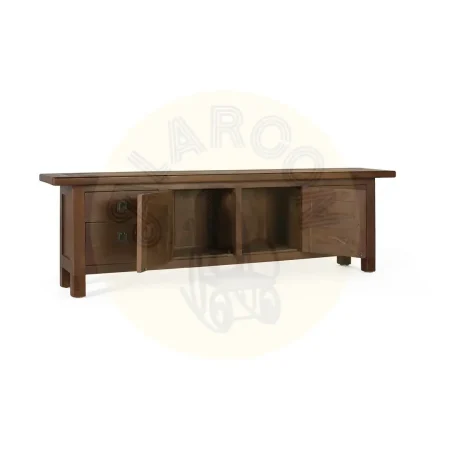 Mueble TV Altair en teca nogal satinado 2 puertas 4 cajones tapa con marco 180x35x56cm - Giner y Colomer - 2397GYC - foto-secundaria-1